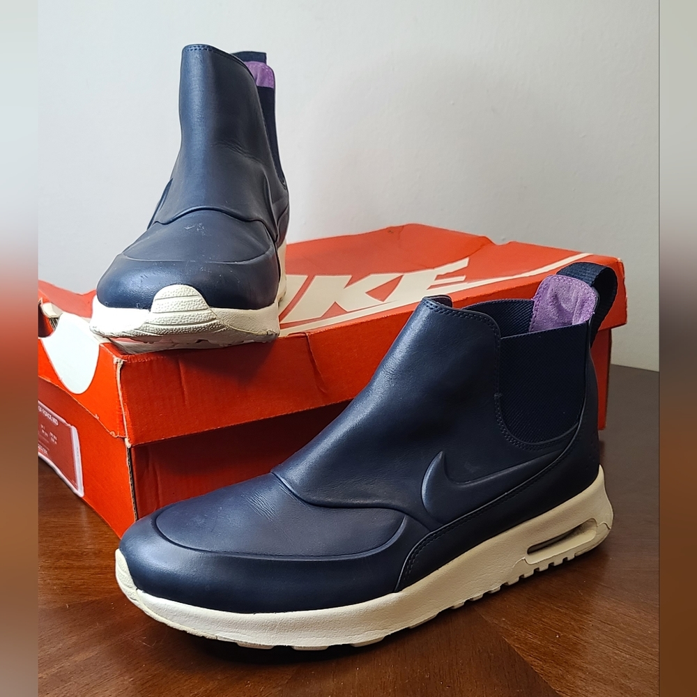 Nike Air Max Thea Mid Sail Leather Women's Blue Size 9